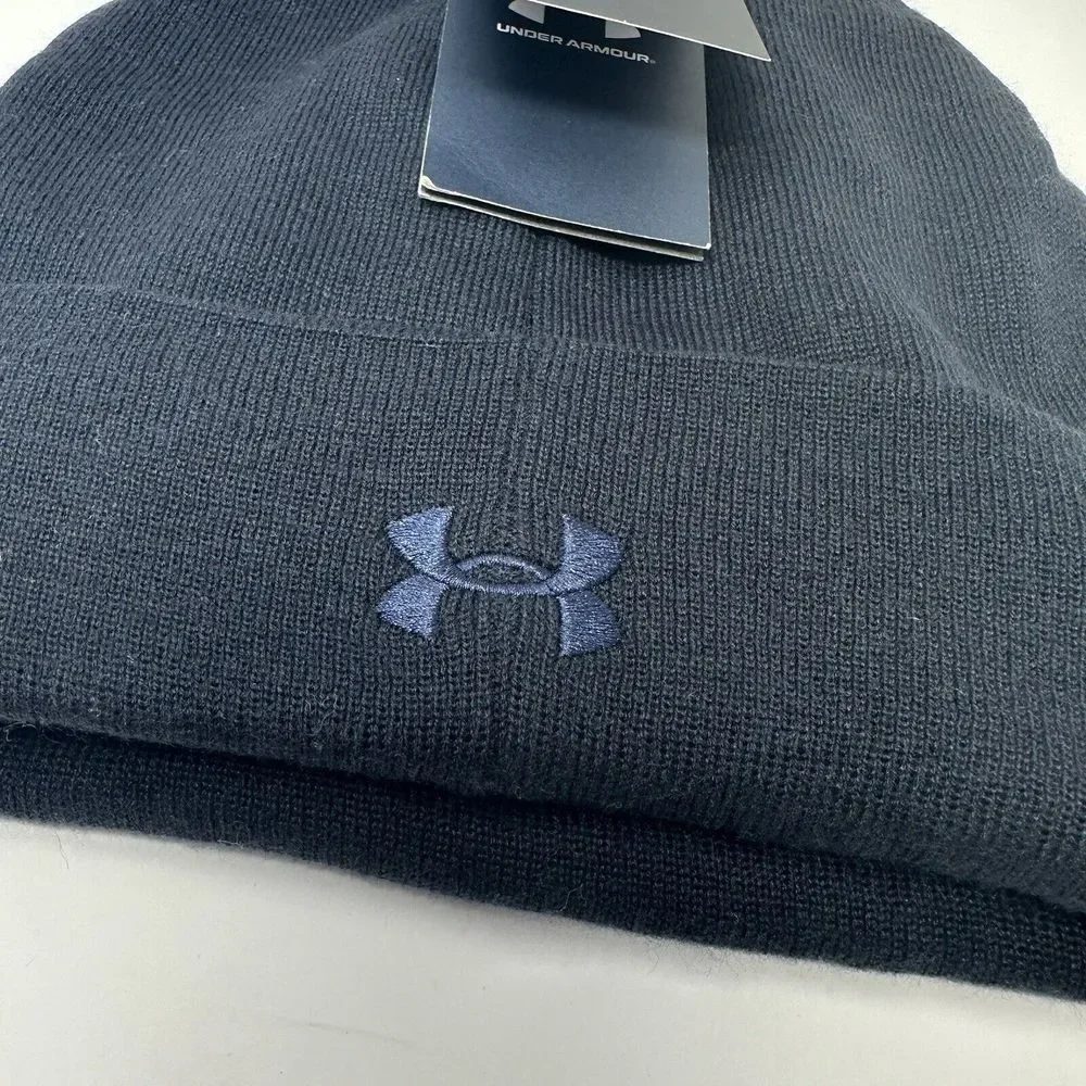 NEW Under Armour Naval Academy Midshipmen Navy Cuffed‎ Pom Hat Winter Cap Beanie - Picture 5 of 8